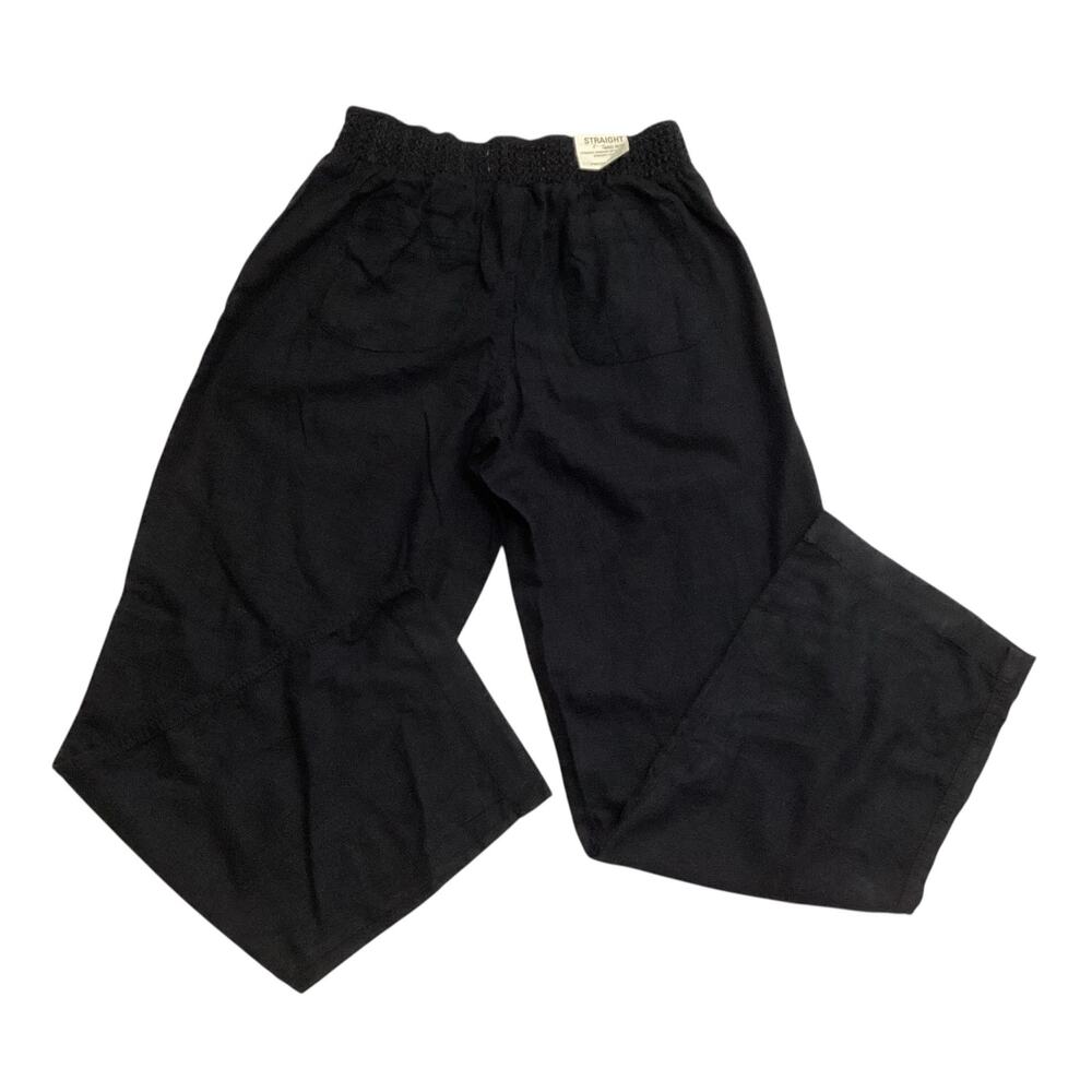 Sonoma Life Style Women's Mid-Rise Straight Leg Linen Blend Pants Black size 10 - Picture 3 of 7